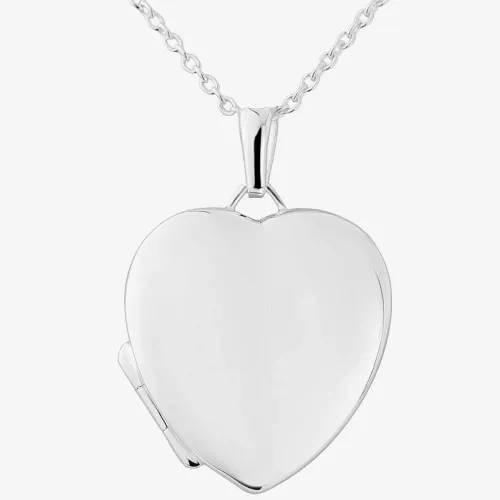 Sterling Silver Plain Heart Locket Pendant SL73+SC1018