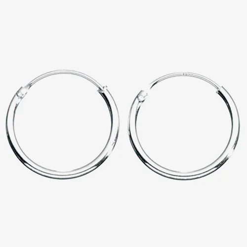 Sterling Silver Small Plain Hoop Earrings H041