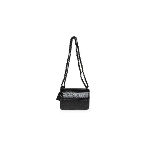 Steve Madden , Black Crocodile Print Mini Shoulder Bag for Women ,Black female, Sizes: ONE SIZE