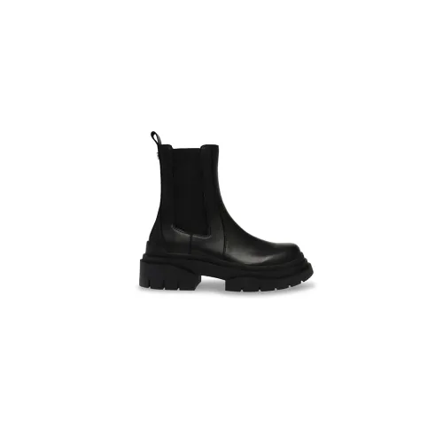 Steve Madden , Leather Slip-On Ankle Boot - Headqrtr Black ,Black female, Sizes: