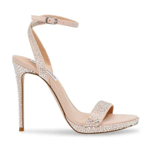 Steve Madden , Sparkling Silver High Heel Sandals ,Pink female, Sizes: