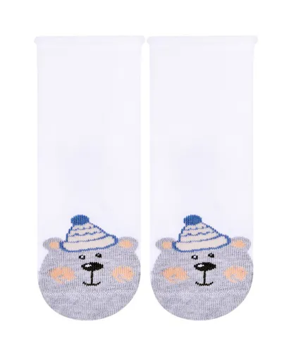 Steven Baby Unisex - Funny Novelty Patterns Cotton Socks - Bear (White)