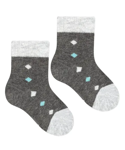 Steven Baby Unisex - Funny Novelty Patterns Cotton Socks - Diamonds (Grey)