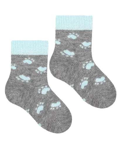 Steven Baby Unisex - Funny Novelty Patterns Cotton Socks - Paws (Light Grey)