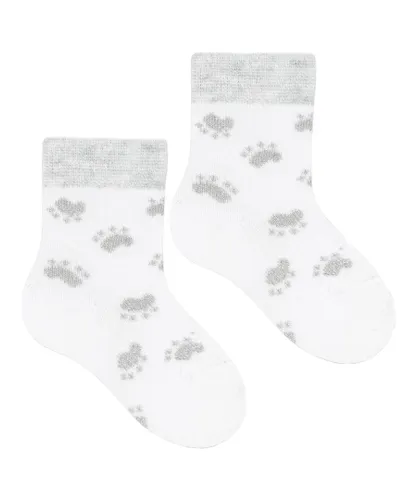 Steven Baby Unisex - Funny Novelty Patterns Cotton Socks - Paws (White)
