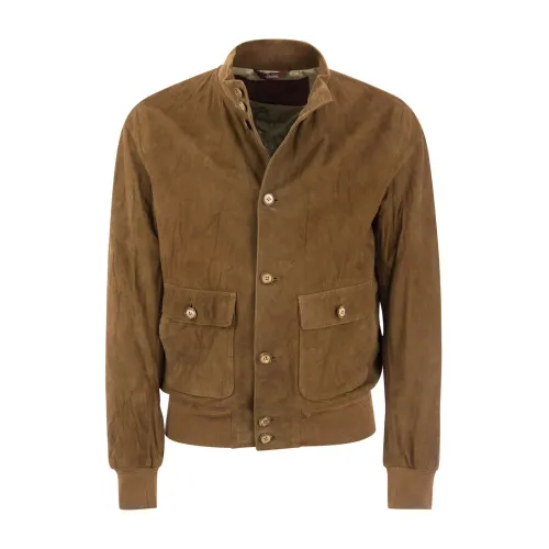 Stewart , Suede Washed Goat Garment ,Brown male, Sizes: