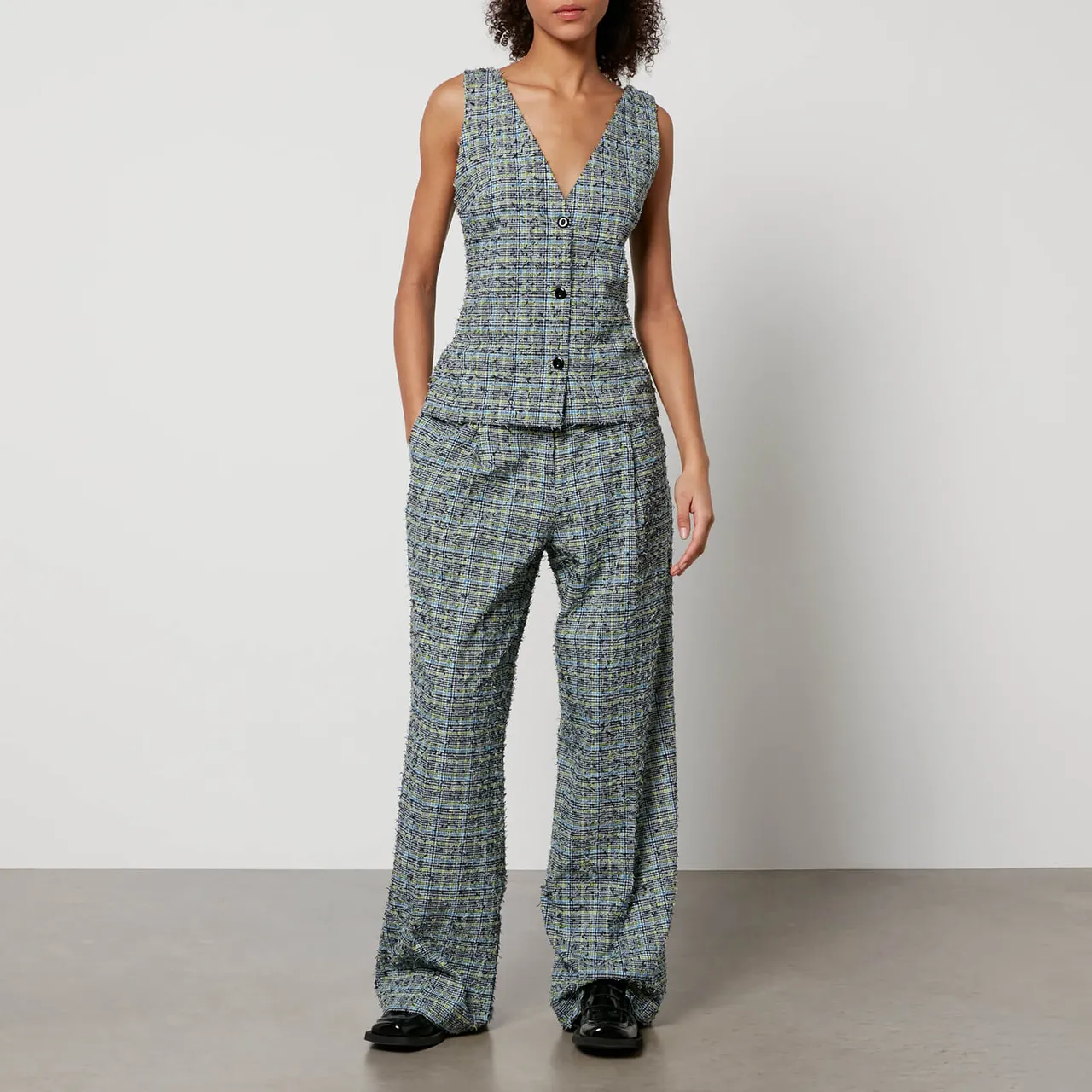 Stine Goya Jesabelle Distressed Houndstooth Trousers