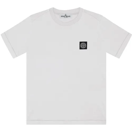 STONE ISLAND Badge Logo T Shirt Junior - White