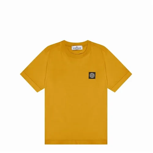 STONE ISLAND Badge Logo T Shirt Junior - Yellow