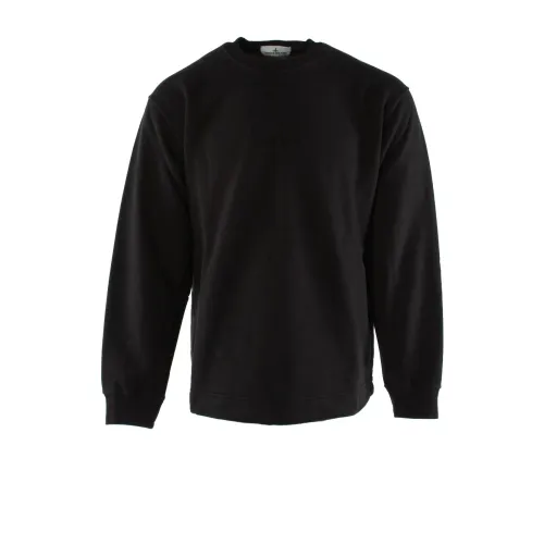 Stone Island , Black Cotton Sweater ,Black male, Sizes: