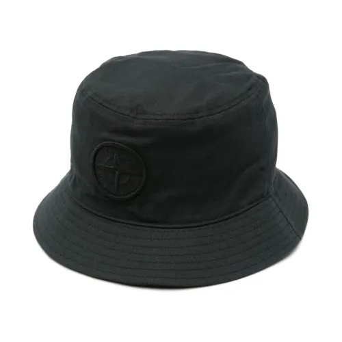Stone Island , Black Embroidered Hat with Cotton Lining ,Black male, Sizes: