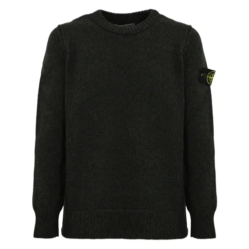 Stone Island , Black Lambswool Sweater ,Black male, Sizes: