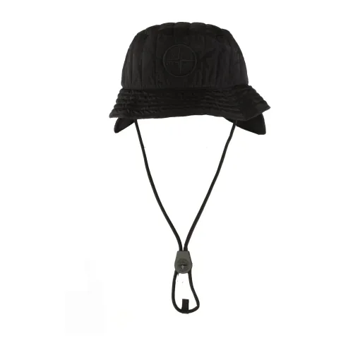 Stone Island , Black Nylon Hat ,Black unisex, Sizes: