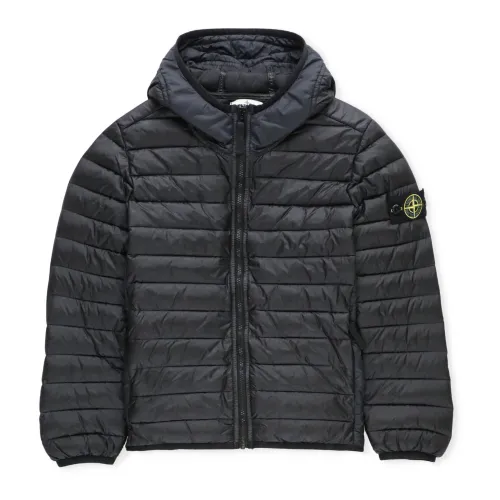 Stone Island , Black Padded Quilted Jacket for Boys ,Black male, Sizes: