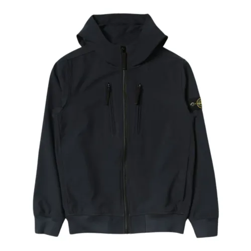 Stone Island , Blue Breathable and Waterproof Coat ,Blue male, Sizes: