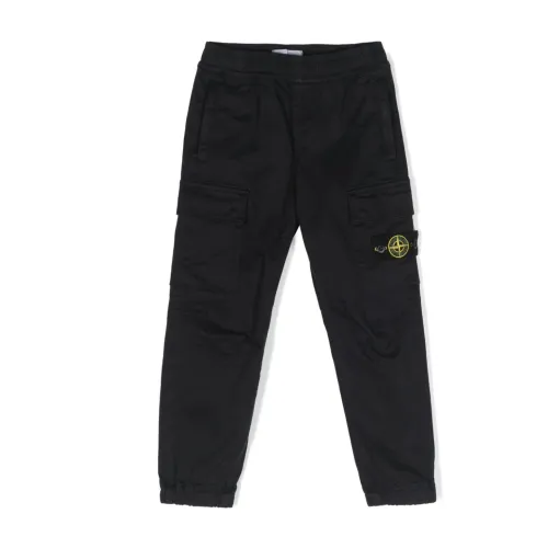 Stone Island , Blue Cargo Trousers with Removable Logo Badge ,Blue male, Sizes: