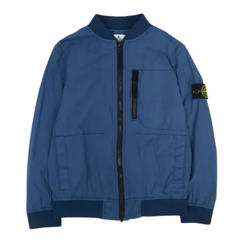 Stone Island , Blue Coats with Long Sleeve and Zip ,Blue male, Sizes: