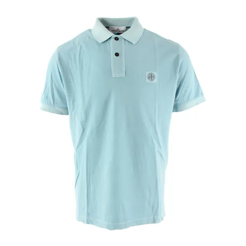 Stone Island , Blue Cotton Polo Shirt ,Blue male, Sizes: