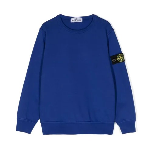 Stone Island , Blue Sweaters for Kids ,Blue male, Sizes: