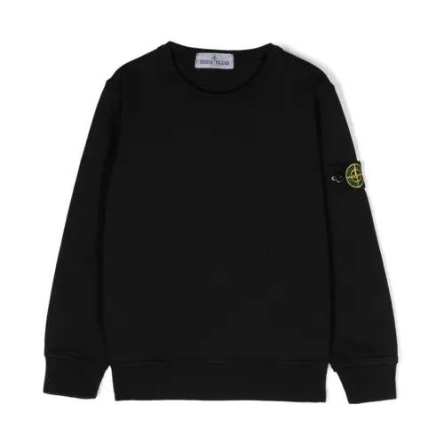 Stone Island , Boys Clothing Sweatshirts Black Ss24 ,Black male, Sizes: