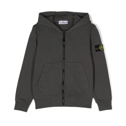 Stone Island , Boys Clothing Sweatshirts Grey Ss24 ,Gray male, Sizes: