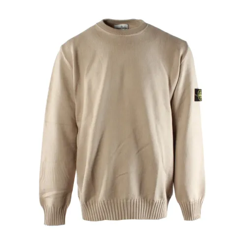 Stone Island , Brown Cotton Sweater ,Beige male, Sizes: