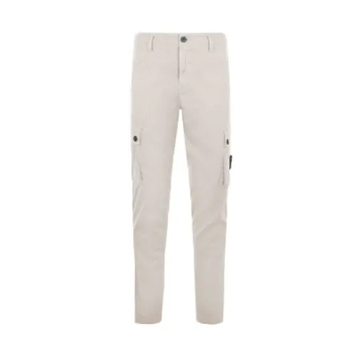 Stone Island , Cargo Trousers in White Ecru ,Beige male, Sizes: