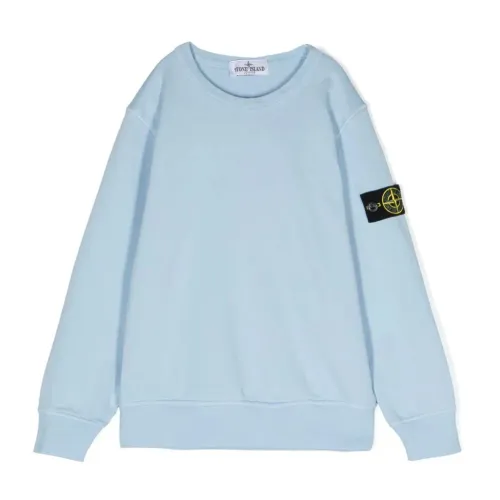 Stone Island , Clear Blue Cotton Sweater ,Blue male, Sizes: