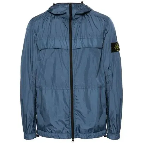 Stone Island , Compass Emblem Lightweight Jacket ,Blue male, Sizes: