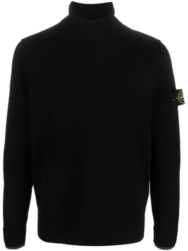 Stone Island Compass-motif roll-neck sweater - Black