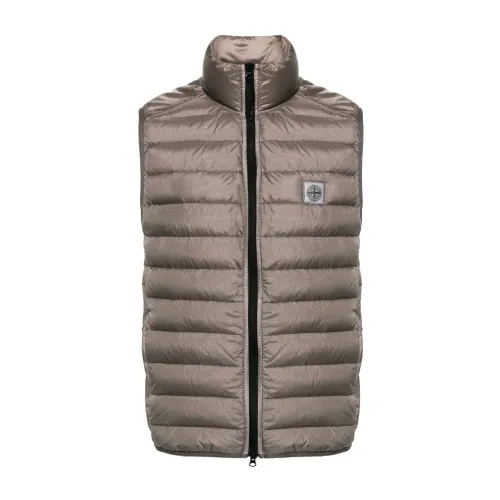 Stone Island , Compass-patch padded gilet ,Brown male, Sizes: