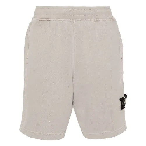 Stone Island , Compass Patch Track Shorts ,Beige male, Sizes: