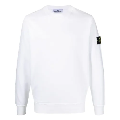 Stone Island , Cotton Crewneck Sweatshirt ,White male, Sizes: