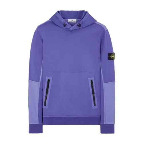 Stone Island , Cotton Hooded Top in Lavender ,Purple male, Sizes: