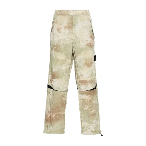 Stone Island , Econyl Camouflage Loose Fit Pants ,Green male, Sizes: