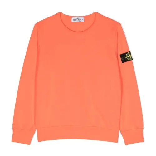 Stone Island , Fluorescent Orange Sweater for Kids ,Orange male, Sizes: