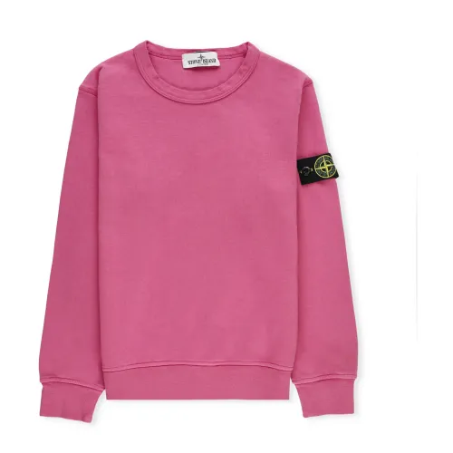 Stone Island , Fuchsia Cotton Sweatshirt for Boys ,Pink male, Sizes:
