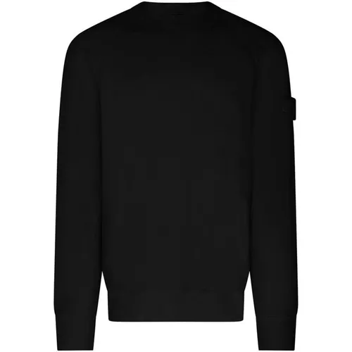 STONE ISLAND Ghost Fleece Crewneck Sweater - Black