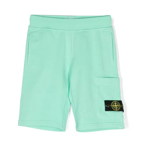 Stone Island , Green Cotton Shorts with Elasticated Waistband ,Green male, Sizes: