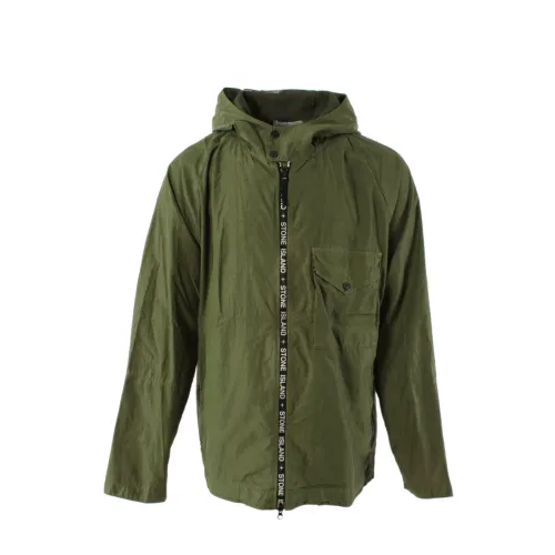 Stone Island , Green Summer Jacket for Men ,Green male, Sizes: