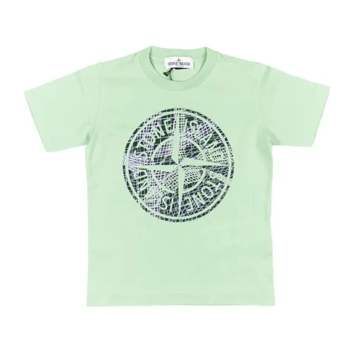 Stone Island , Green T-shirts and Polos for Kids ,Green male, Sizes: