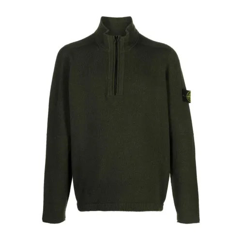 Stone Island , Green Turtleneck with Comp Motif ,Green male, Sizes: