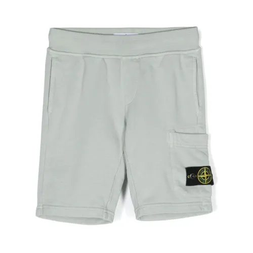 Stone Island , Grey Jersey Shorts with Elasticated Waistband ,Gray male, Sizes: