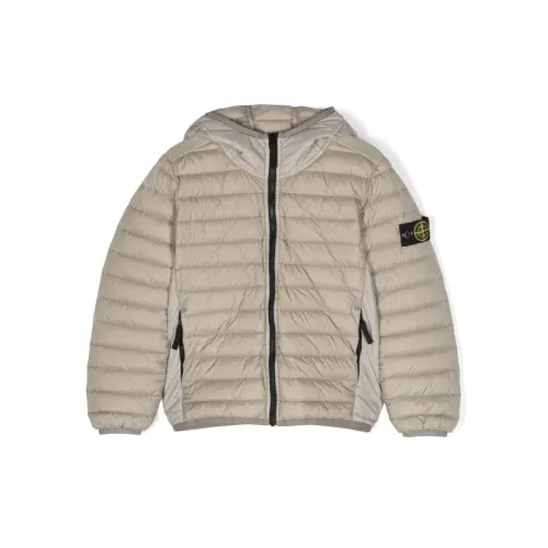 Stone Island , Grey Padded Jacket with Compass Badge ,Gray male, Sizes: