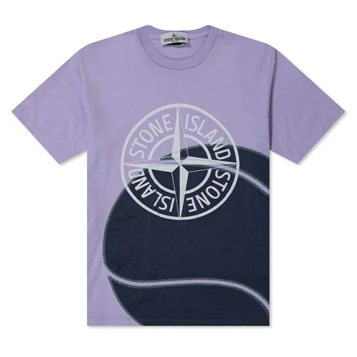 STONE ISLAND Junior 21071 'Slam Two' Print T-Shirt - Purple