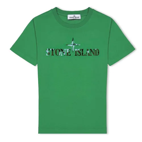 STONE ISLAND Junior Camo Tshirt - Green
