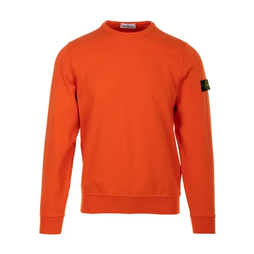 Stone Island , Junior Felpa Sweaters ,Orange male, Sizes: