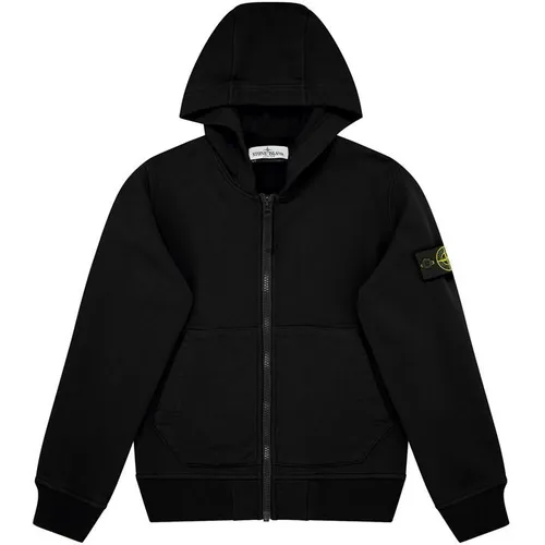 STONE ISLAND Junior Full Zip Sweatshirt - Black