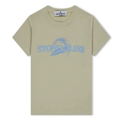 STONE ISLAND Junior Logo Tshirt - Beige