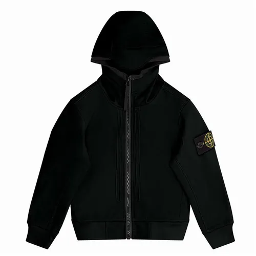 STONE ISLAND Junior Softshell Hooded Jacket - Black